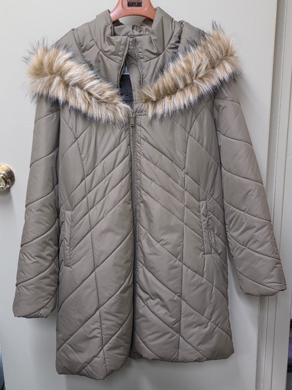 `GUILLAUME`  Brand  Beige Winter Puffer Coat With Vest